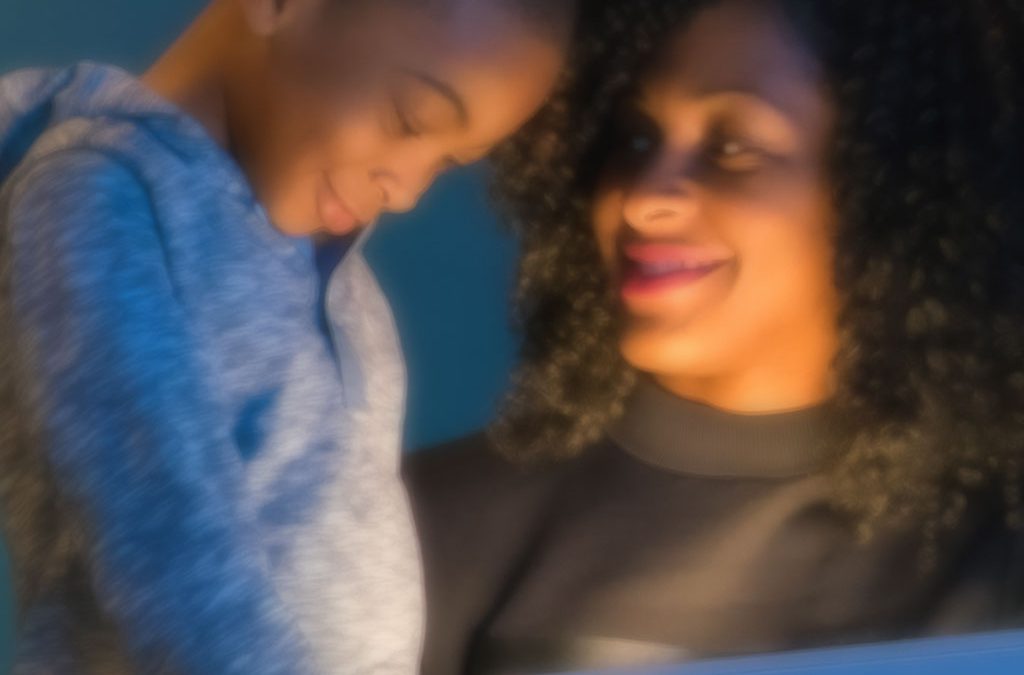 Woman and Child with Laptop