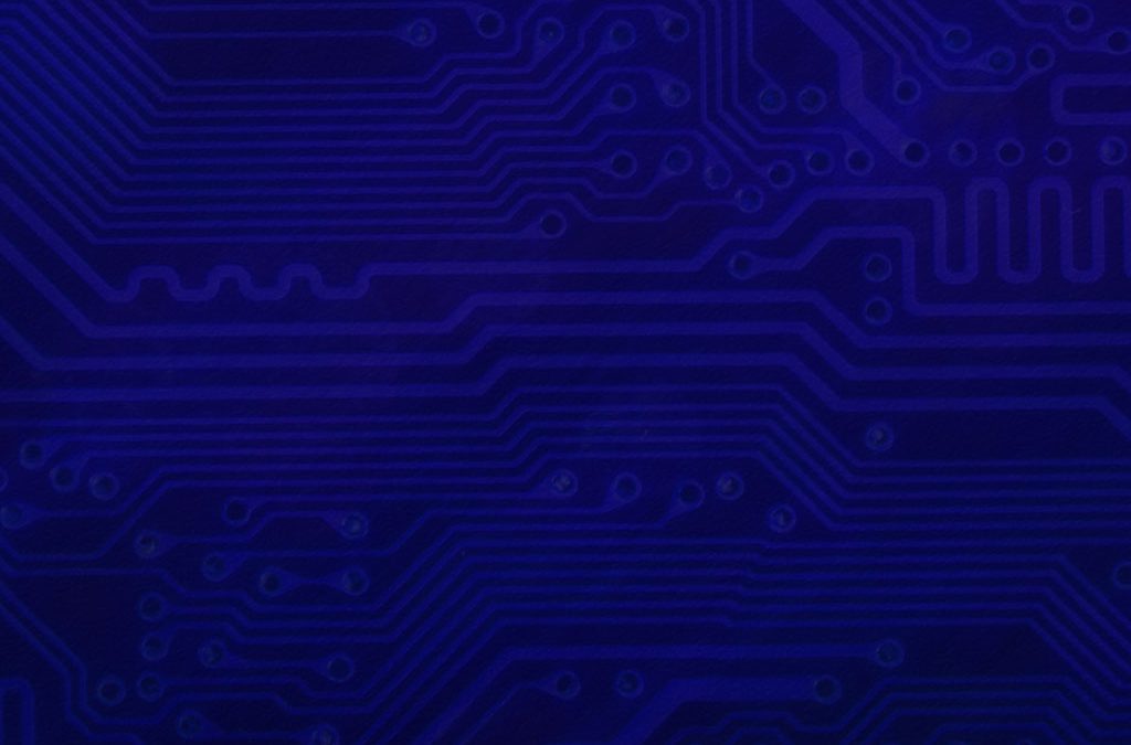 Circuit Board Background Slide: Blue-Violet