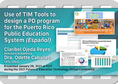 Use of TIM Tools To Design a PD Program in Puerto Rico (Español)